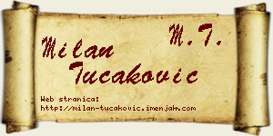 Milan Tucaković vizit kartica